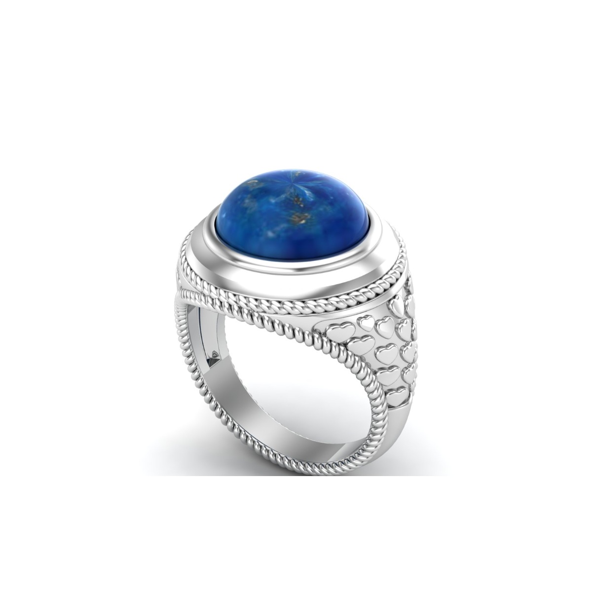 Bague lapis lazuli argent Roma chevalière